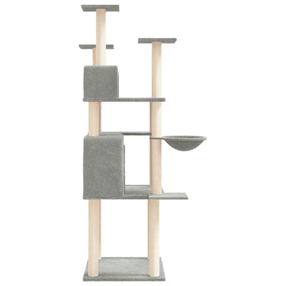 Kratzbaum mit Sisal-Kratzsäulen Hellgrau 166 cm - Home & Family Shop Nicolas Schwarz