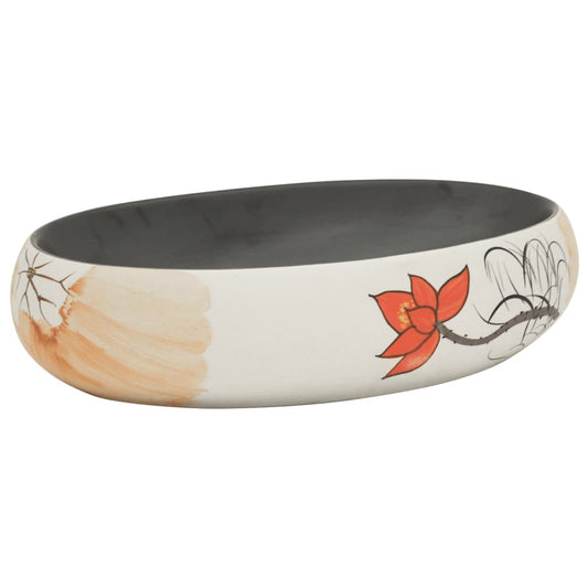 Aufsatzwaschbecken Mehrfarbig Oval 59x40x15 cm Keramik - Home & Family Shop Nicolas Schwarz