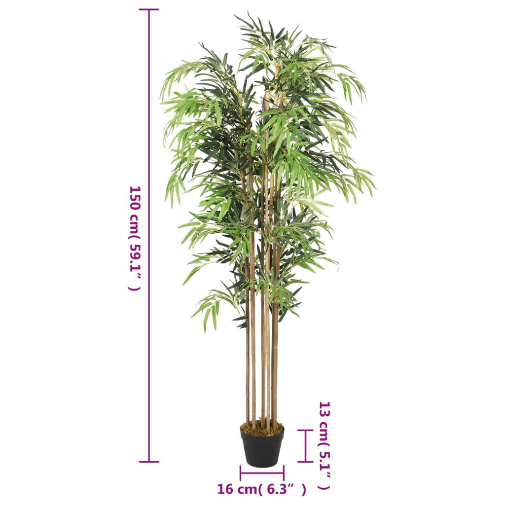 Bambusbaum Künstlich 1095 Blätter 150 cm Grün - Home & Family Shop Nicolas Schwarz