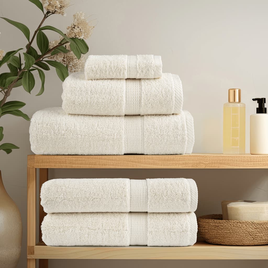 Premium-Handtücher SOLUND 4 Stk. Cremeweiß 100x200 cm 600 g/m² - Home & Family Shop Nicolas Schwarz