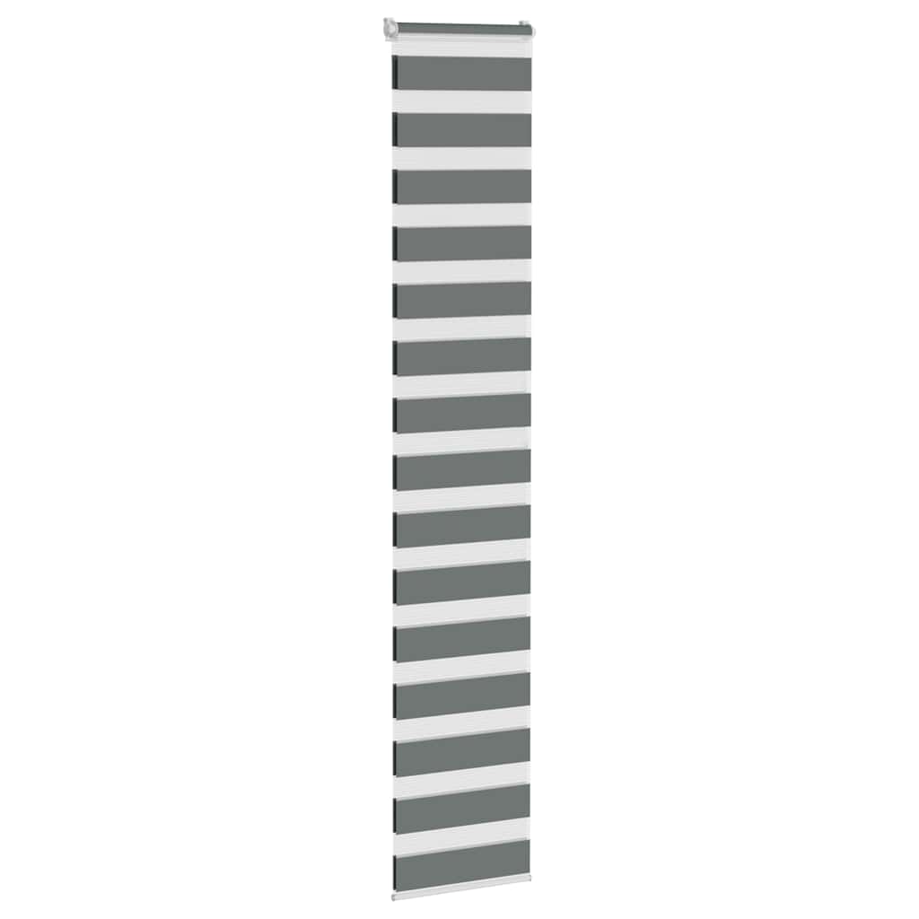 Store enrouleur zèbre gris foncé 40x200 cm largeur tissu 35,9 cm polyester