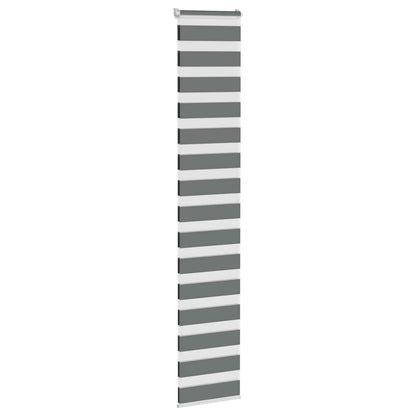 Store enrouleur zèbre gris foncé 40x200 cm largeur tissu 35,9 cm polyester